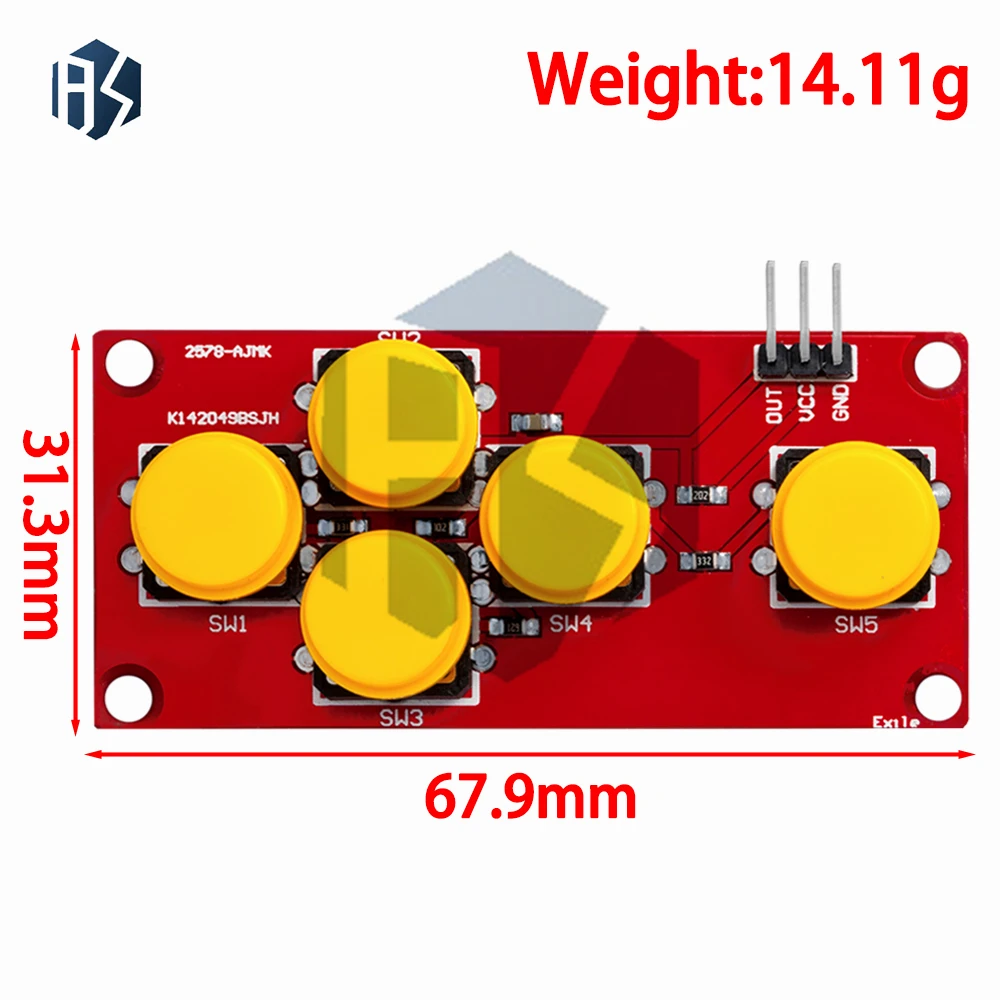 Bloques de construcción electrónicos, teclado AD, módulo de teclado analógico, placa de expansión de Sensor, teclado analógico para arduino