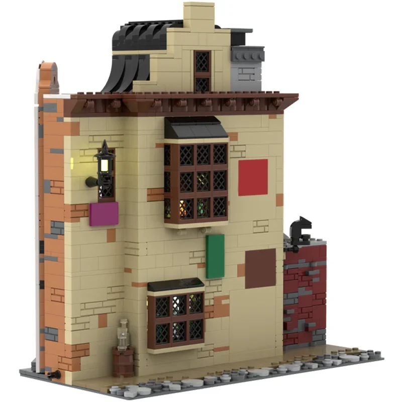 1389pcs Moc Diagons Alley Architecture The Leaky Cauldron Modularity Building Blocks Houses Assembly Bricks Toys Kids Gifts