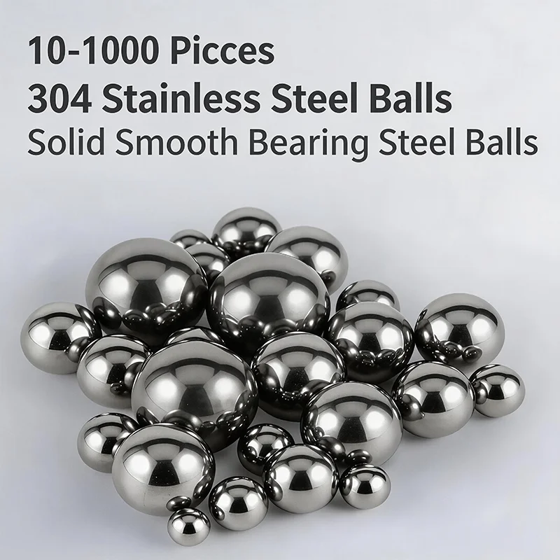 

10-1000 Pieces 304 Stainless Steel Balls Solid Smooth Bearing Steel Balls, Size: 0.5/0.7/0.8/1.0/1.4/1.5/1.8/2-10mm