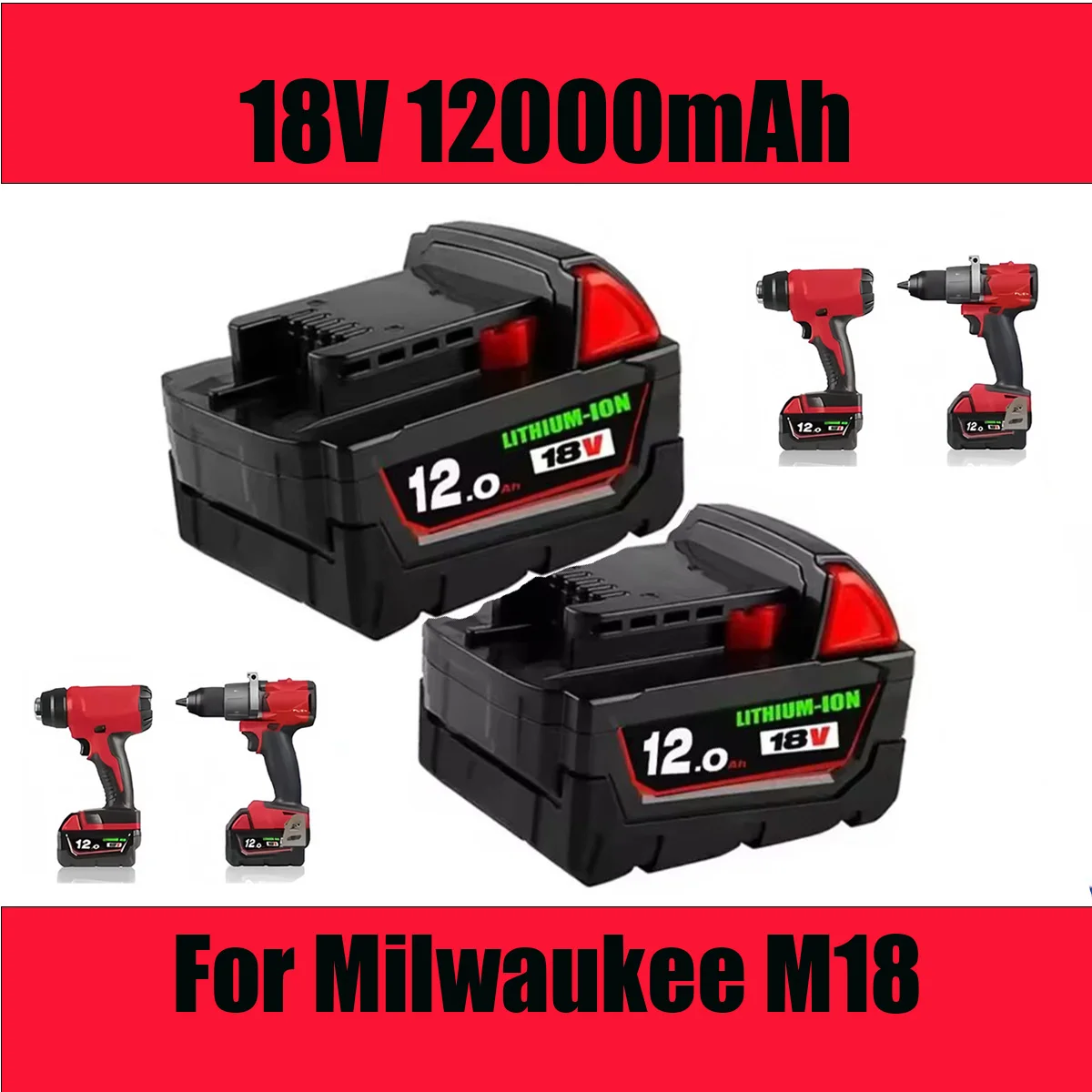 

Original battery cell18V12Ah Replacement Lithium Battery for MilwaukeeM18 48-11-1850 48-11-1860 48-11-1840 48-11-1828 48-11-1820