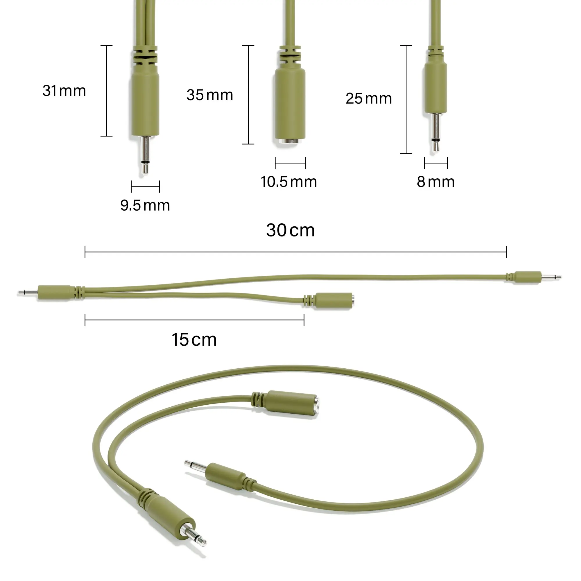 ExcelValley - Cabos de remendo Y divisor mono Hopscotch TS 3,5 mm 1/8" Synth Eurorack