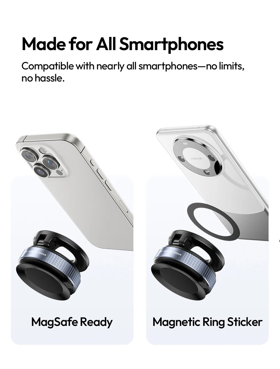 Ulanzi SK-25 Handyhalter Vakuumsauger MagMount 360° ° Flexible Anpassung für Smartphone, Autofenster, Armaturenbrett, Livestream Vlog – Detail 9