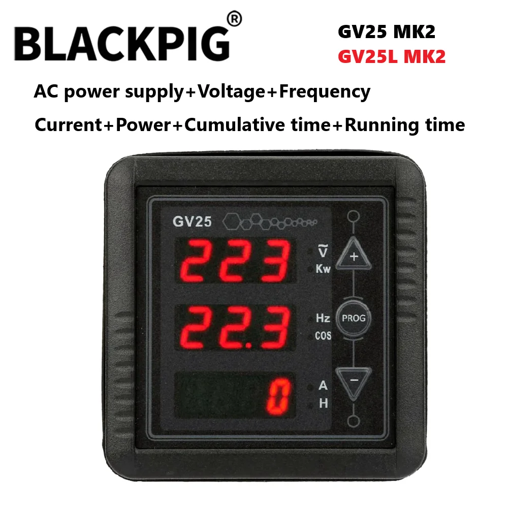 

GV25L GV25 MK2 Mebay Generator AC Digital Meter Voltage Current Frequency Monitoring Meter AC220V System
