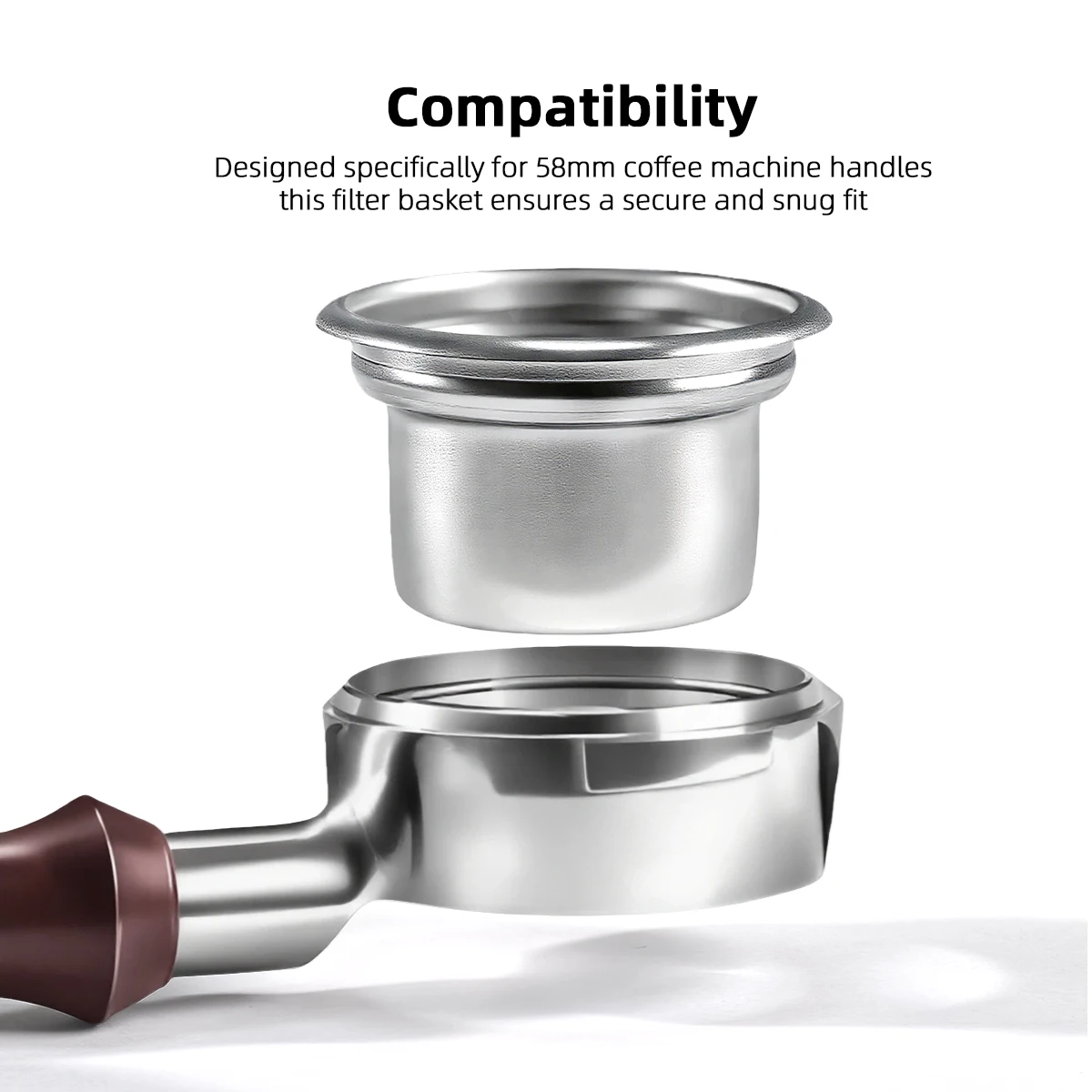 58mm 4-Cup Stainless Steel Coffee Basket For Bottomless Portafilter Single Layer Coffee Filter