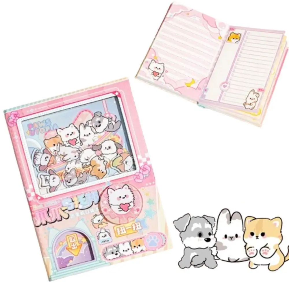 Decompression Color Inner Page Cartoon Notebook Shaking Cute Small Notepad Diary Kawaii Square Writing Pad Kids Gift