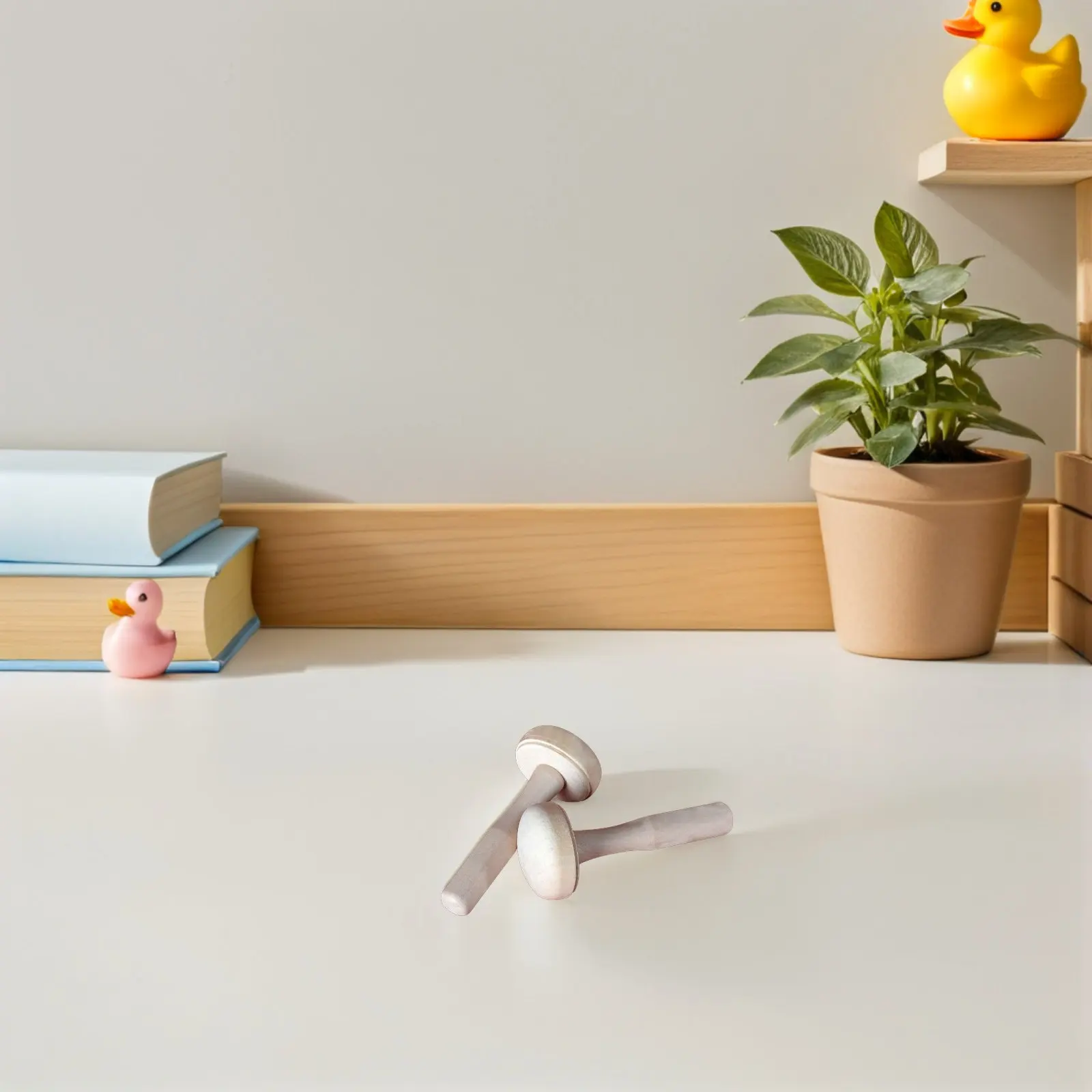 

Набор из 10 деревянных инструментов для трафаретной печати для детей: безопасные валики в форме гриба для нанесения чернил, для образовательных и художественных занятий