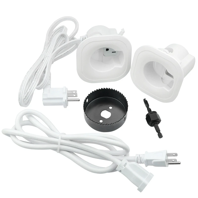 In-Wall Cable Management Kit For Hide TV Wires When Mounting TV With Hole Saw Drill Attachment For Easy Install US Plug