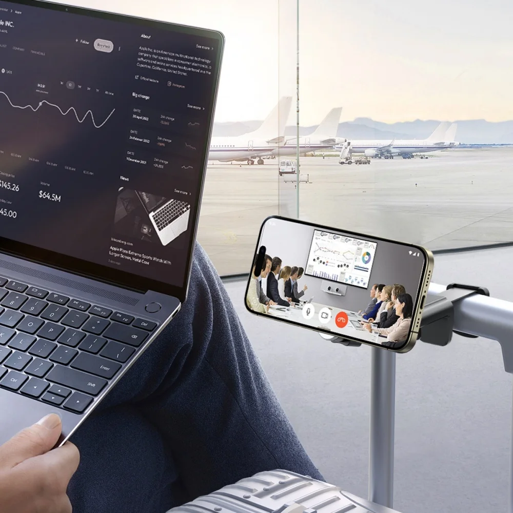 2025 حامل هاتف طائرة مغناطيسي محمول قابل للطي وقابل للتعديل للسفر والطيران والمكتب وحامل هاتف لوحة قيادة السيارة #4