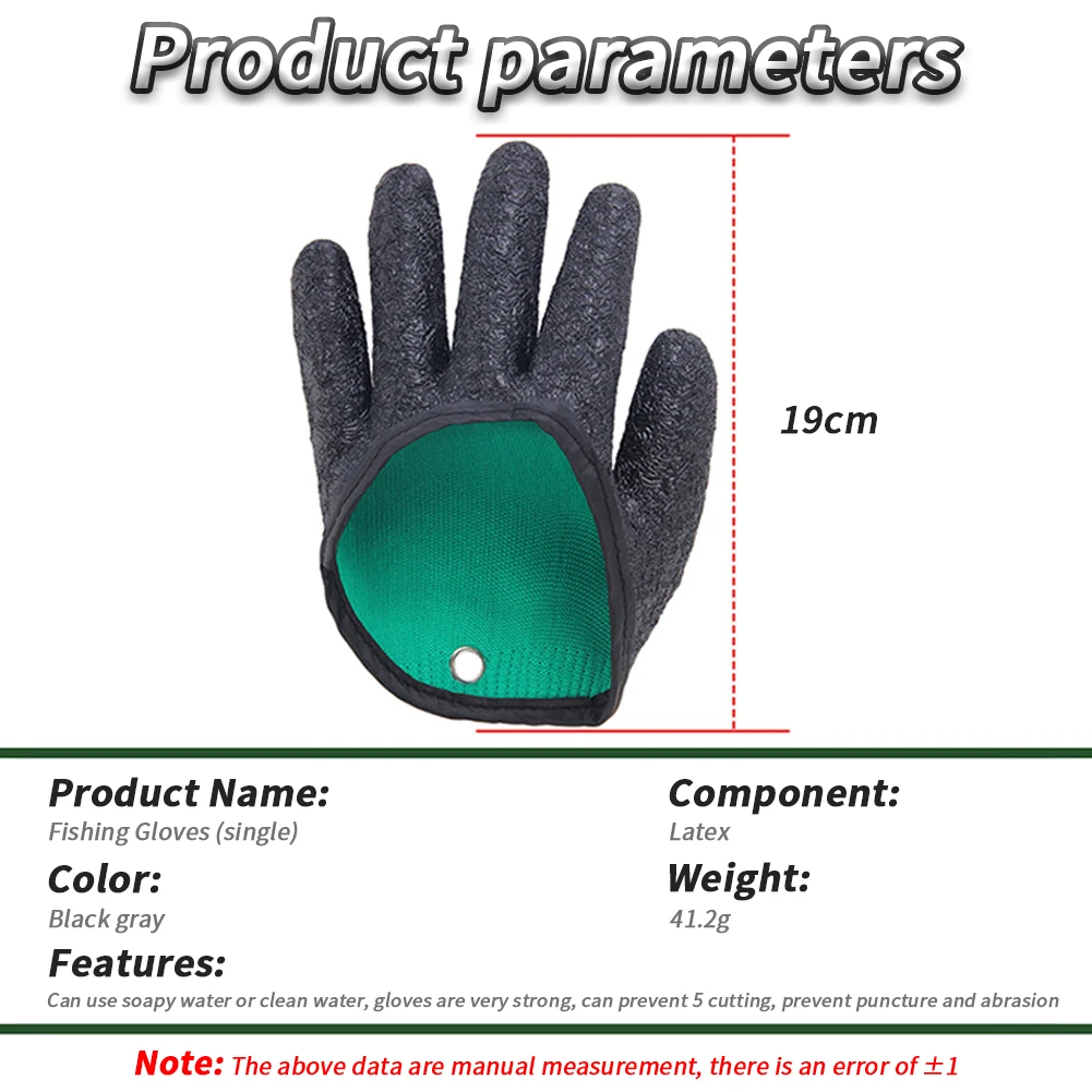 Fishing Glove Fisherman Professional Catch Fish Gloves Cut & Puncture Resistant Latex Fisherman Gloves With Magnetic Hooks