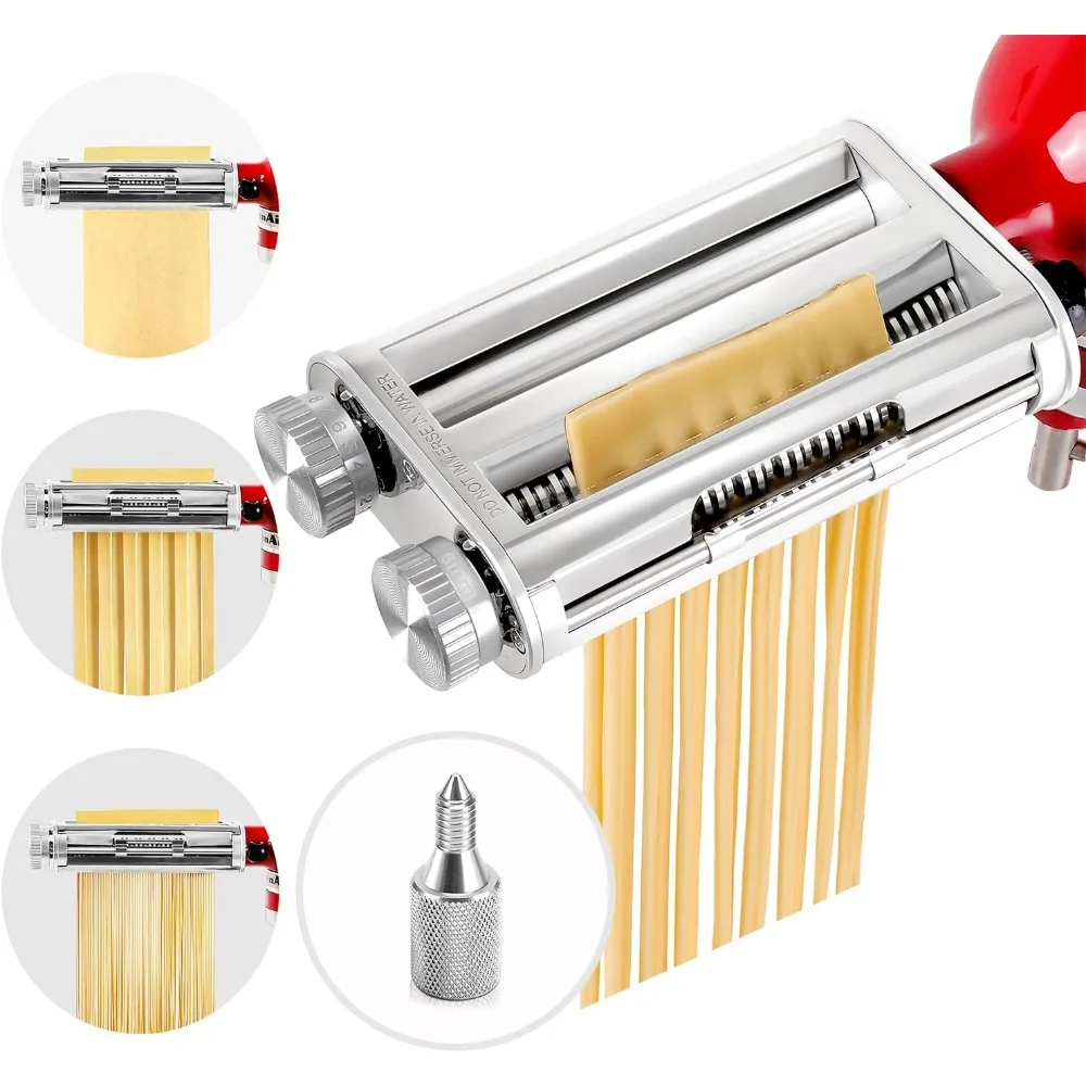 

Pasta Maker for Kitchenaid Attachments，3 in 1 Stainless Steel Pasta Attachment for Kitchenaid Stand Mixer, Included Pasta Roller