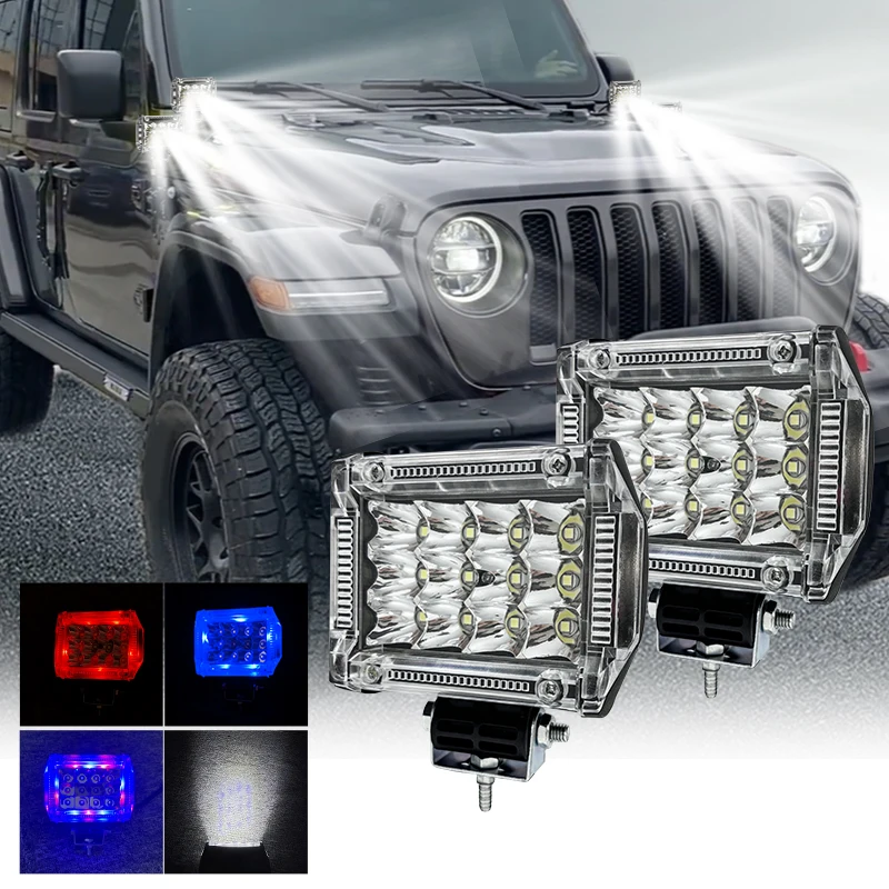 

Strobe Flash LED 12V 4 inch 36W Work Light LED Bar Warning Driving Fog Lamp for Offroad 4x4 JEEP ATV Truck White Red Blue