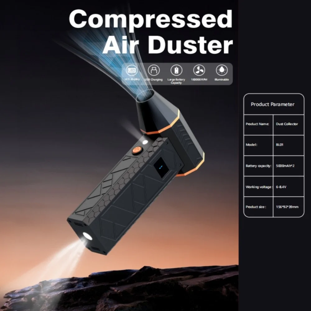 180000 RPM Mini-Turbo-Jet-Ventilator, elektrischer Luftstaubsauger, einstellbare Windgeschwindigkeit, Turbo-gewalttätiger Gebläse, wiederaufladbar,