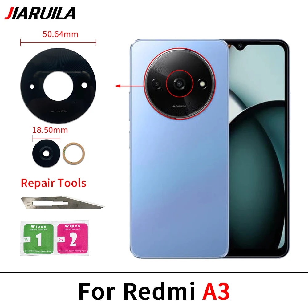 NEW Back Rear Cover With Camera Glass Lens For Redmi A3 Battery Door Housing Case Battery back cover Replacement Parts