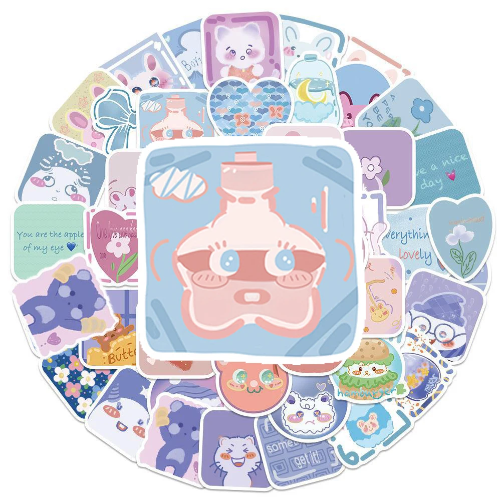 

10/30/50pcs INS Style Creative Cute Animal Cartoon Stickers Aesthetic Kids Toys Decals Skateboard Phone Luggage Graffiti Sticker