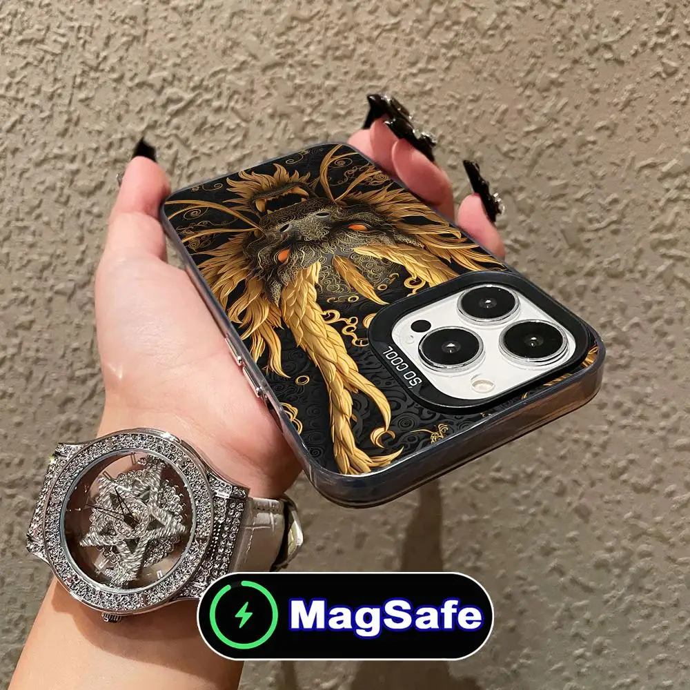 

Чехол для мобильного телефона East Orient Dragon для iPhone 16, 15, 14, 13, 12, 11 Pro Max Plus MagSafe, полупрозрачный чехол с цветным принтом, роскошный