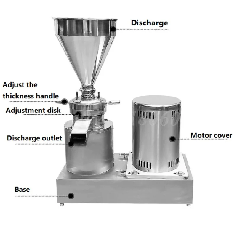 Commercial Electric Peanut Butter Maker Walnuts Sesame Colloid Mill Making Pulping Machine Almond Nuts Grinder Jam Colloid Mill