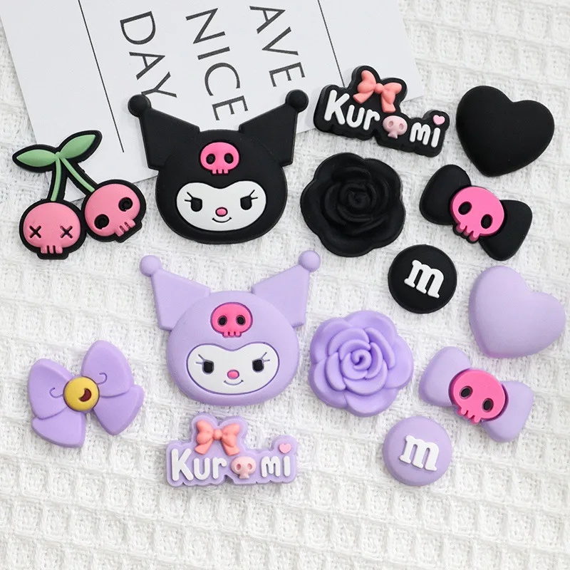 10/14Pcs/set Cartoon Shoes Accessories Kawaii Cute Anime Hole Shoes Bubble Slides Sandals Diy Decoration Removable Girl Gifts