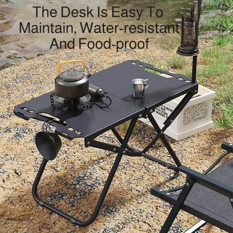 في الهواء الطلق للطي طاولة طعام متعددة الوظائف سبائك الألومنيوم طاولة قابلة للطي التخييم المحمولة طاولة الشواء التخييم نزهة الجدول #3
