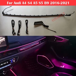 For Audi A4 S4 A5 S5 B9 2016-2023 Center Console Dashboard Ambient Light LED Strip Decorative Cover Lift Tweeter Speaker Lamp