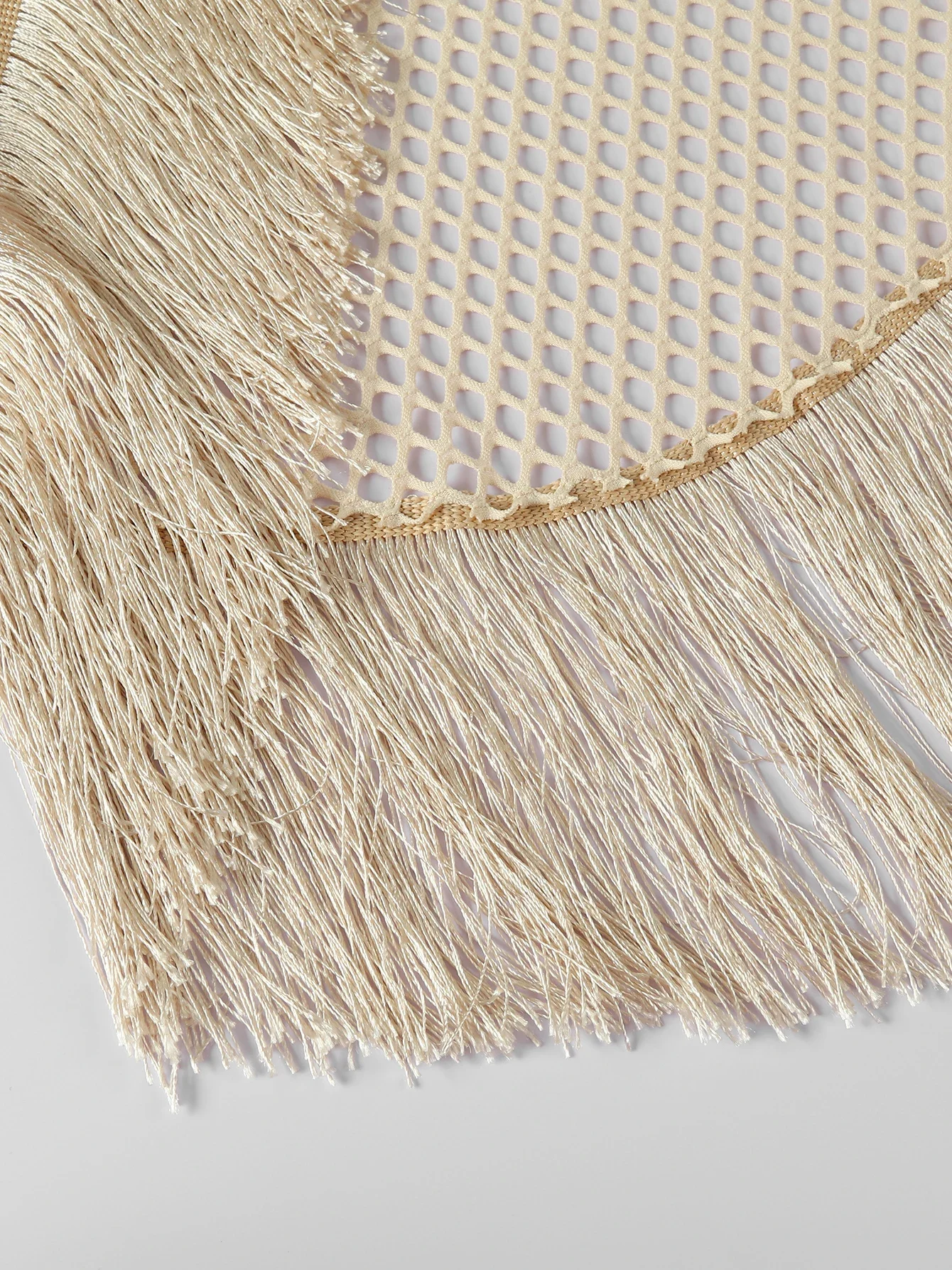 Seksowna spódnica z frędzlami dla kobiet z długim rękawem i frędzlami Mi Spódnica Garnitur 3-częściowy zestaw Kostium kąpielowy Wakacje na plaży Dorywczo Kobieta Lato