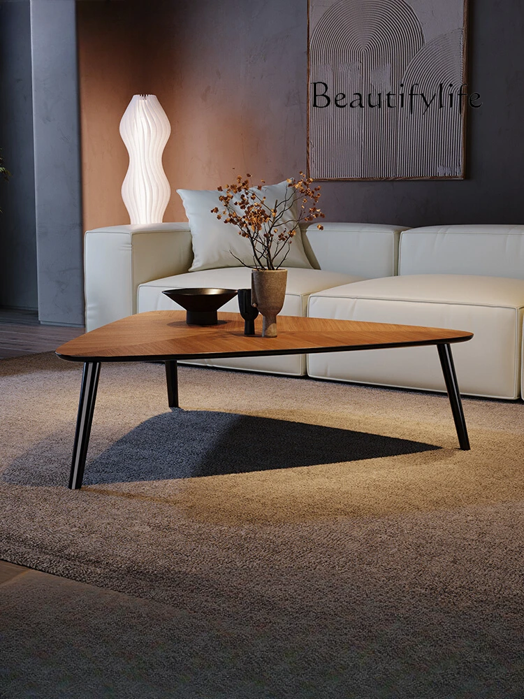 

Italian Minimalist Coffee Table Living Room Home Triangle Shaped Coffee Table Light Luxury Modern Sofa Small Side Table