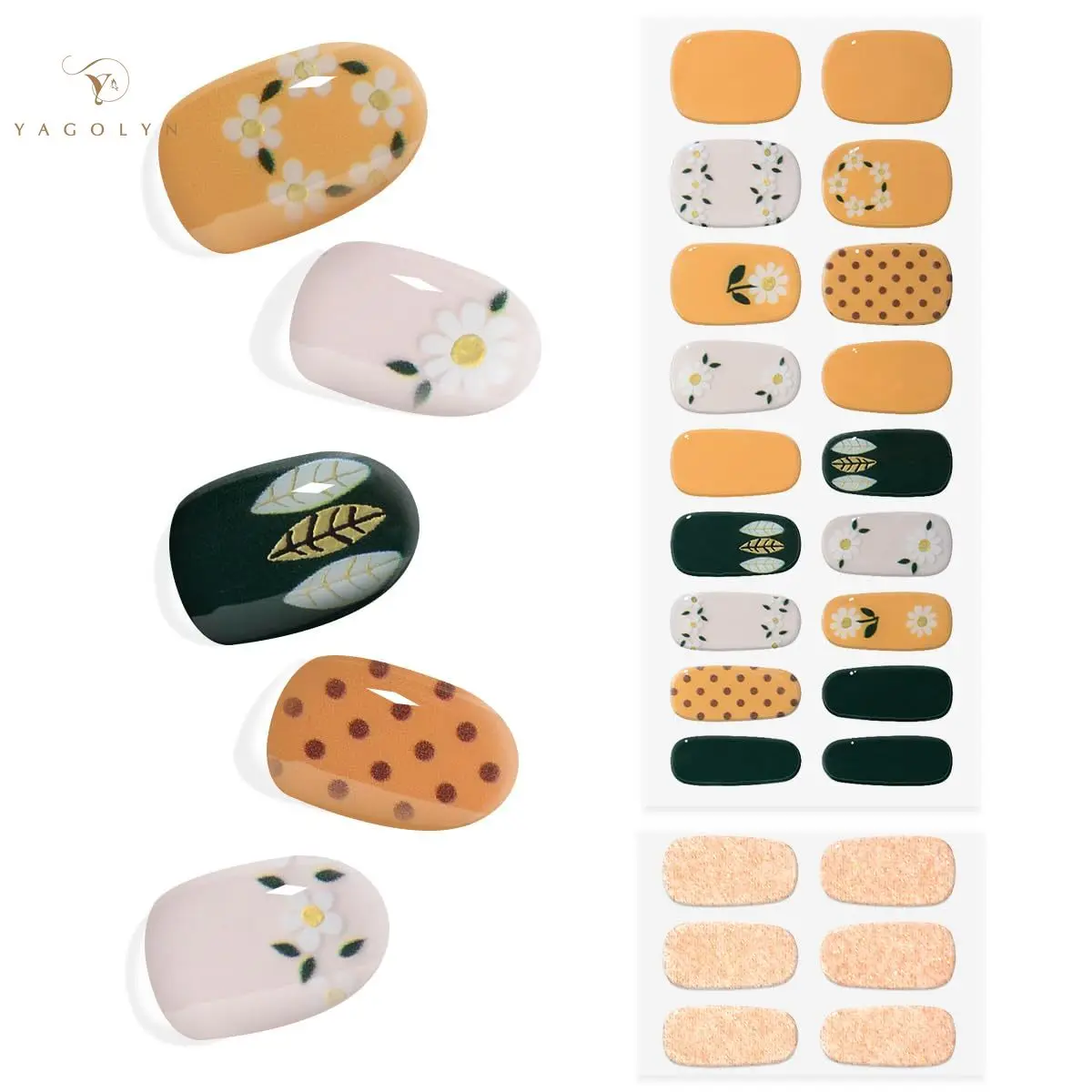 Gel Nail Strips French Gel Nail Stickers Works with Any Nail Lamps Gel Wraps for Nails Salon-Quality Long Lasting French Tips