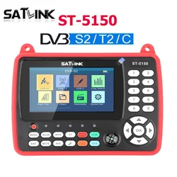 Original SATLINK ST-5150 DVB-S2/T2/C COMBO Satellite TV Finder Meter H.265 MPEG-2/MPEG-4 QPSK 8PSK 16APSK 4.3 Inch TFT LCD Sc