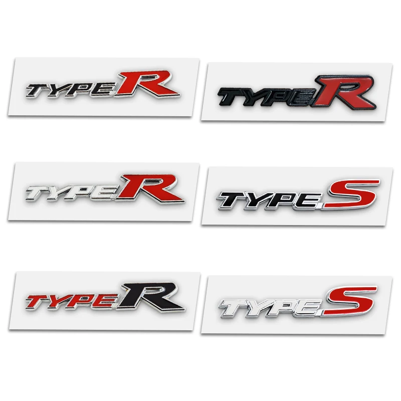 3d Metal Type S Logo Type R Emblem Letters Car Trunk Badge For Honda Civic Accord CRV Hrv Jazz FK2 FN2 EP3 Sticker Accessories