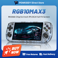 POWKIDDY RGB10 Max3 Retro Open-source Linux Jelos RK3566 Handheld Game Console 5.0 Inch 1280*720 IPS Screen Children's Gifts