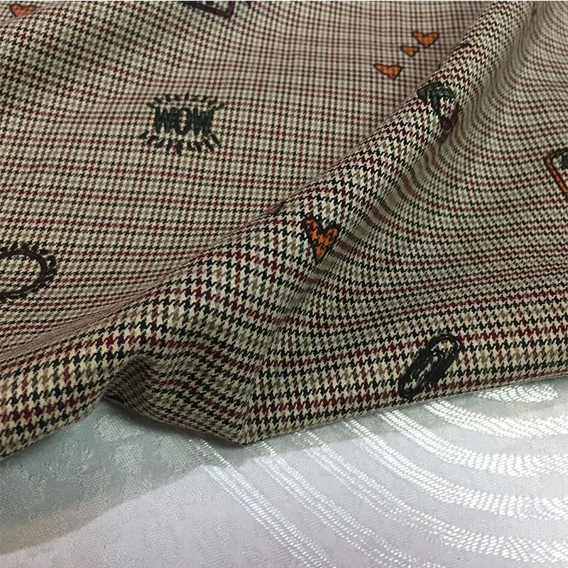 

Французская эластичная ткань из полиэстера и хлопка в мелкую клетку, цветная, тонкопряденая, для пошива одежды, с принтом, для костюмов