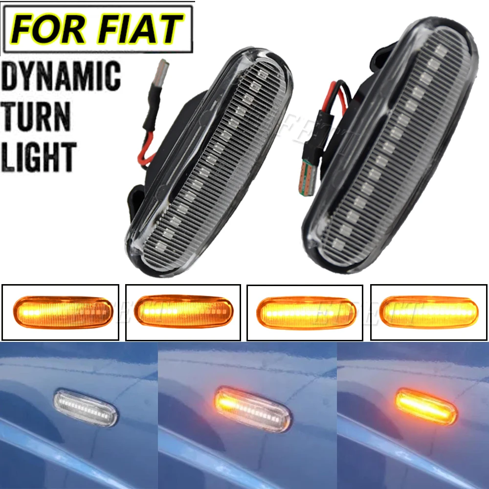 

Для Fiat Panda Abarth Grande Punto 199 Doblo Fiorino 3 Idea 350 Linea 323 110 светодиодный указатель поворота, боковой маркер, динамический последовательный
