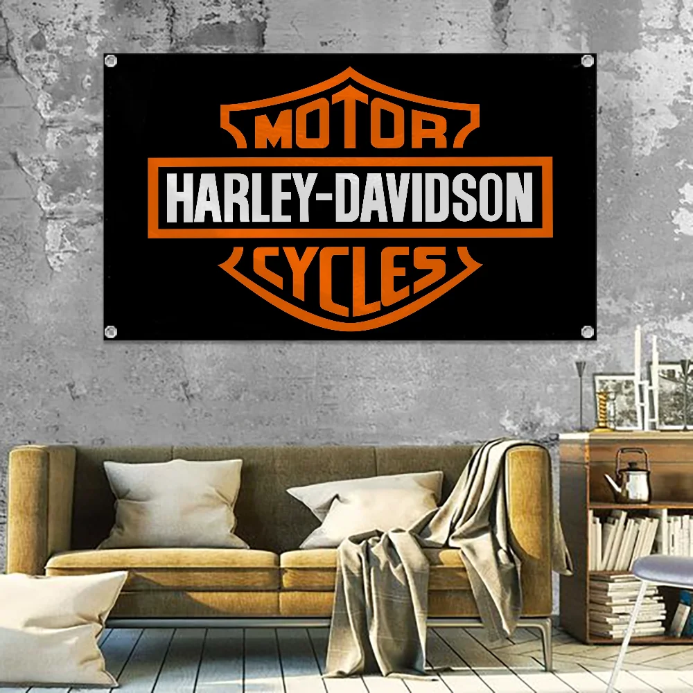 Flag to Hang Flags for Rooms Banner for Bedrooms Garage Decoration Tapestry M-Harley-Davidsons Funny Flag on the Wall Items Home