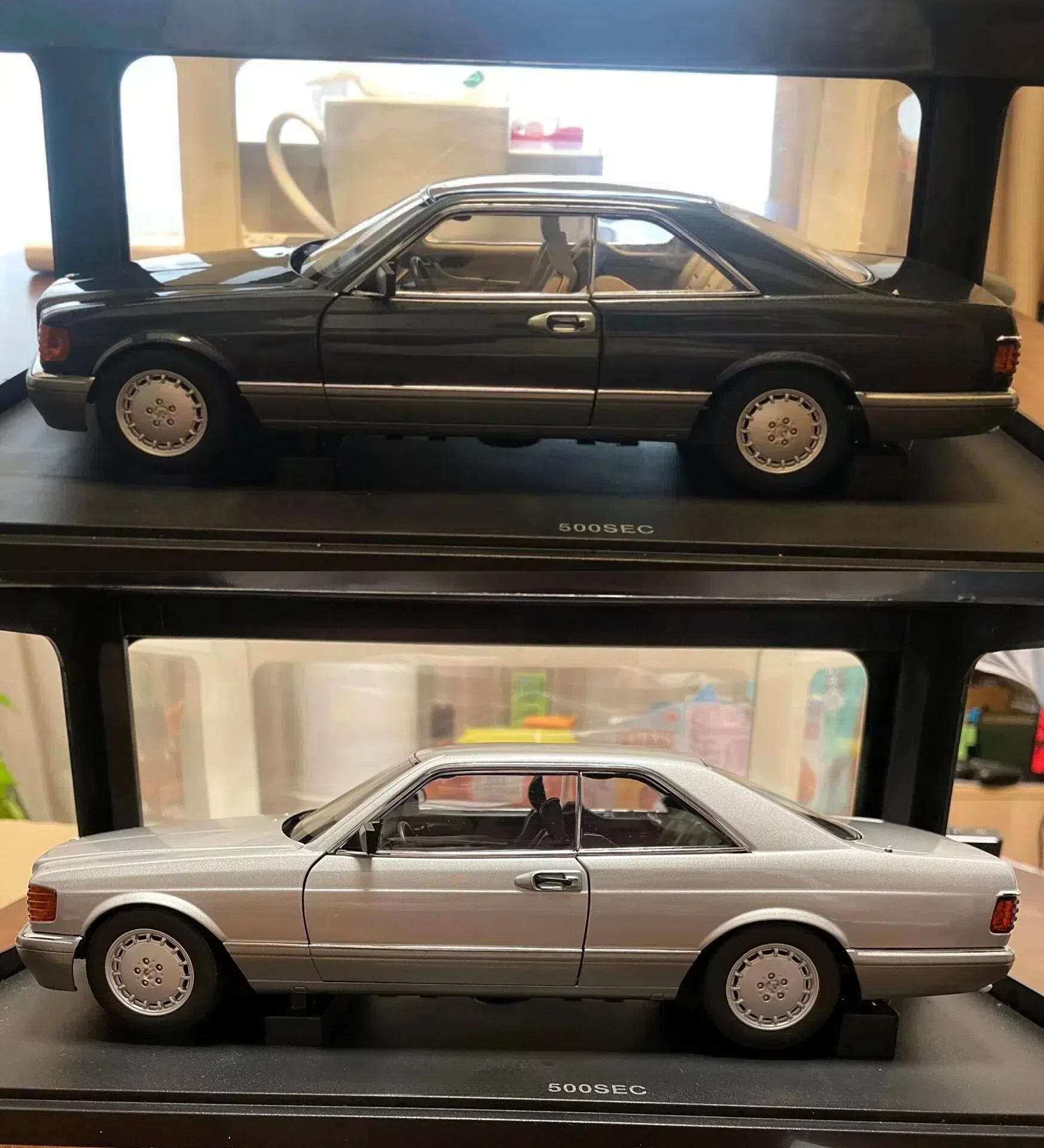 Autoart-合金金属静的車モデル,限定版,黒と銀,おもちゃ,ギフト,1:18, 500秒