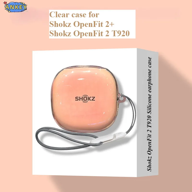 for Shokz OpenFit 2+ Case clear gradient Protective Transparent Clear TPU Covers Bluetooth Earphone Shell Headphone Portable