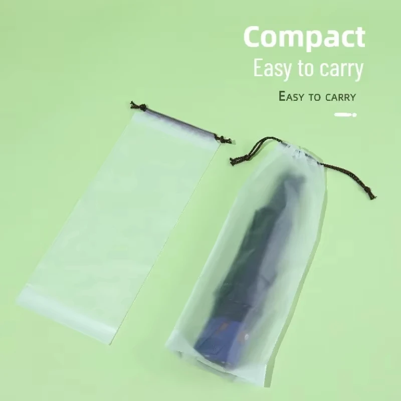 Translucent Plastic Drawstring Umbrella Storage Bag, Waterproof Anti‑Dirty Reusable Portable Umbrella Cover for Home Storage