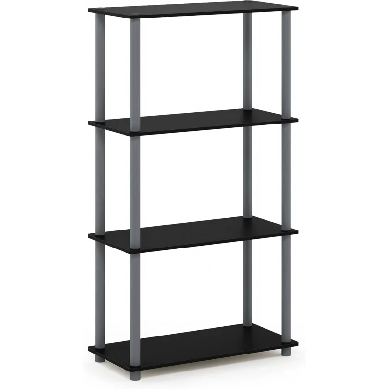 (99557BK/GY) Turn-N-Tube 4-Tier Multipurpose Shelf Display Rack - Black/Grey