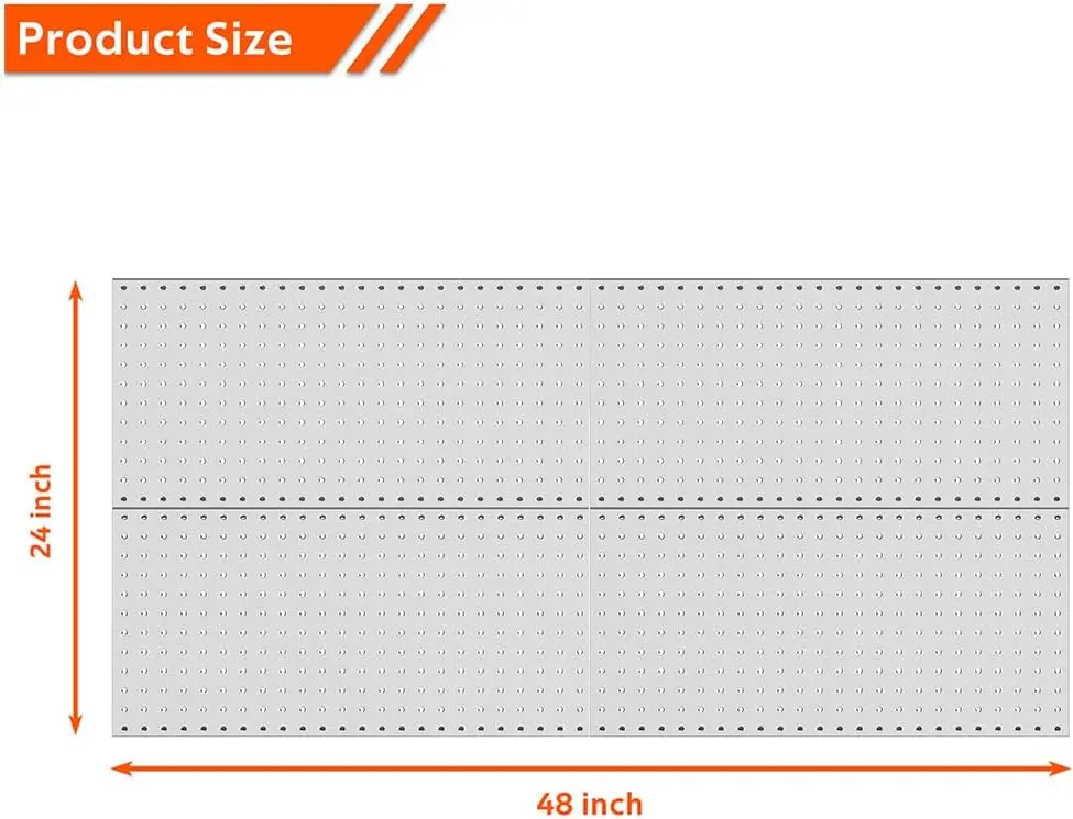 4 Pcs Metal Pegboard Wall Panels for Garage Tool Storage, Durable Organizer