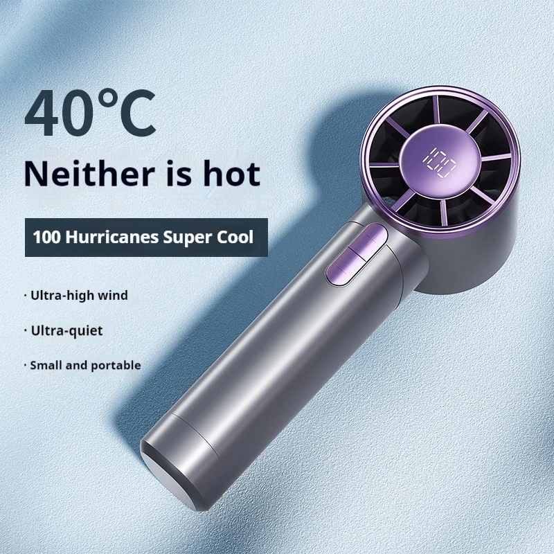 

Мини-вентилятор, перезаряжаемый, сильный ветер, 100, скорость ветра, электрический вентилятор, цифровой дисплей, регулируемый турбо-портативный уличный портативный