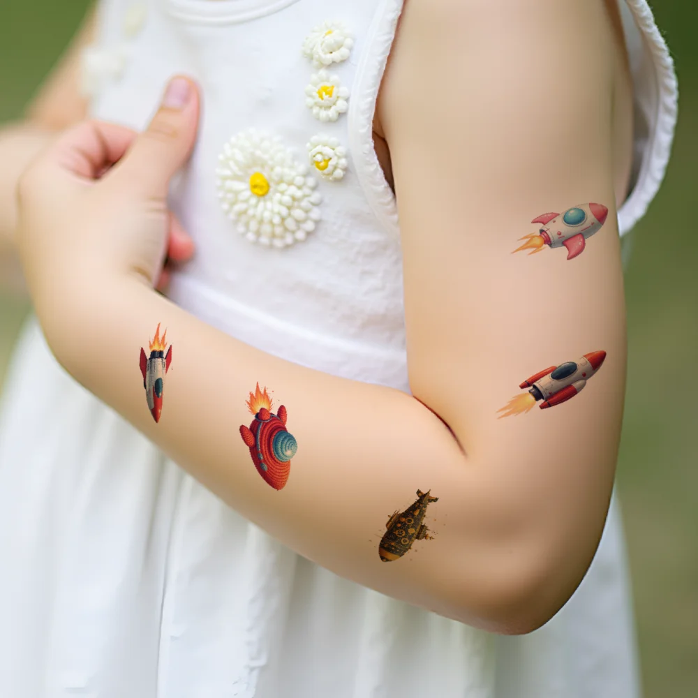 63 قطعة ملصقات مساحة الوشم المؤقت ملصقات الوشم المؤقت ملصقات الزخرفية للأطفال أكتاف الخدين