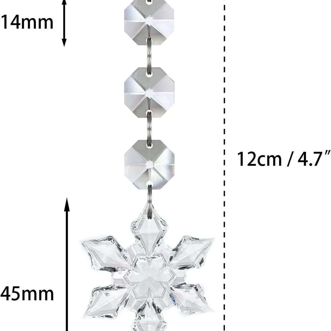 Christmas Tree Pendant Detailed Snowflake Crystal Ornament Christmas Ornament Elegant Acrylic Snowflake Decoration For Christmas