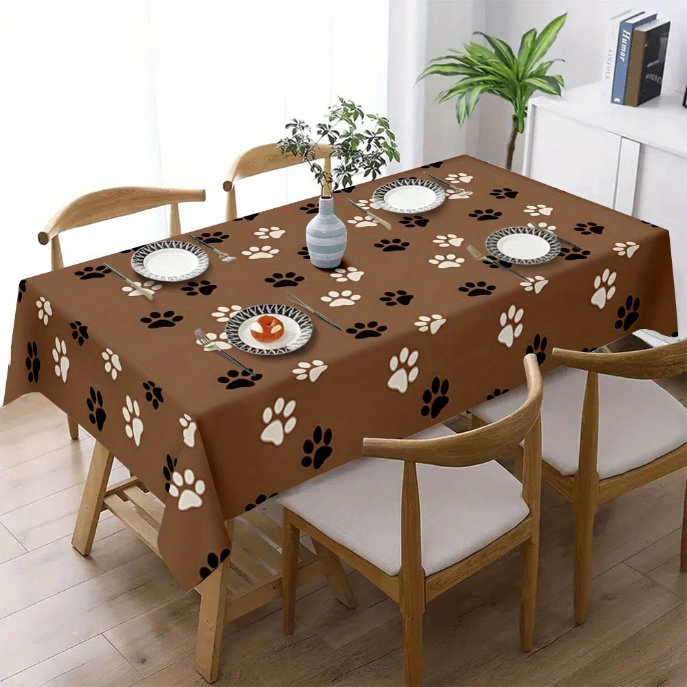 1PCJIT Pet Clawprint Pattern Tablecloth - Suitable for picnics, camping, etc.zyc