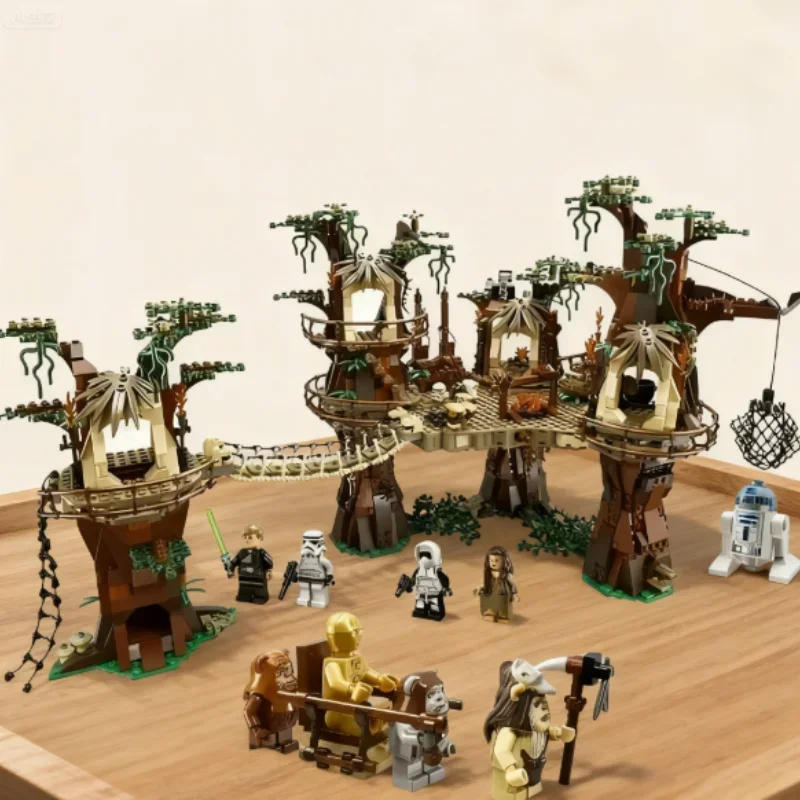 متوفر 1990 قطعة حرب خطة النجوم Ewok قرية ألعاب مكعبات البناء الطوب للأطفال متوافق مع 10236 هدية الكريسماس