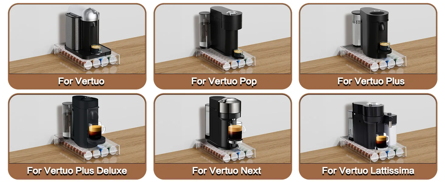 40 Stück Kaffeekapsel-Halter für Nespresso Vertuoline Dolce Verismo Vertuo Transparenter Organizer Aufbewahrungsregal für Kaffeekapseln – Detail 9