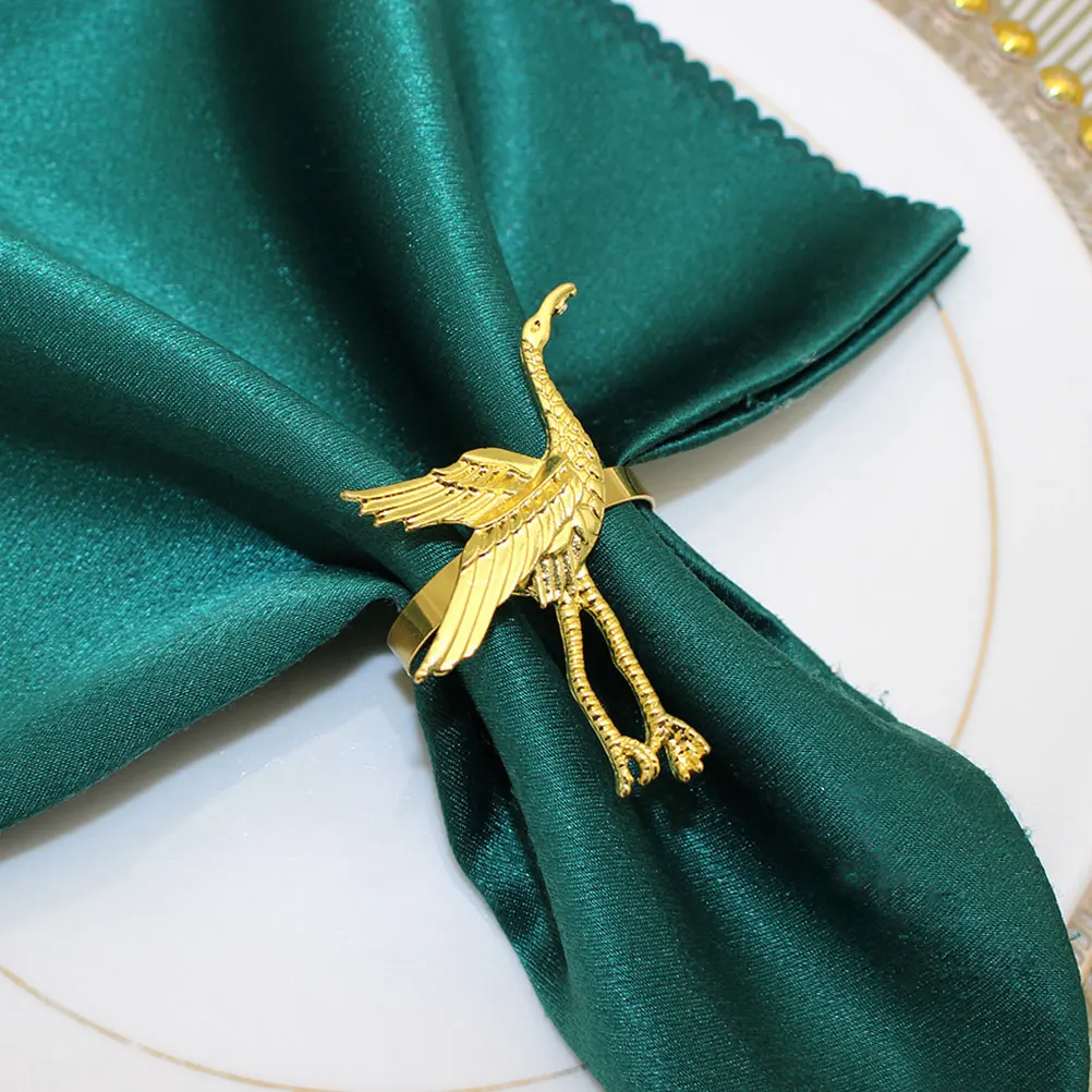 

6Pcs Bird Shaped Napkin Rings Resistance Ideal for Holiday Gifts Banquet Napkin Ring Crane Serviette Rings