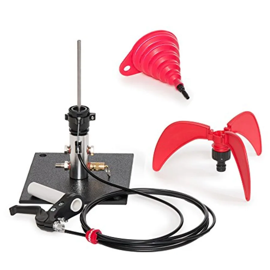 StratoLauncher IV Water Rocket Launcher + StratoFins for outdoor STEM education, durable ABS plastic, bright orange and black,