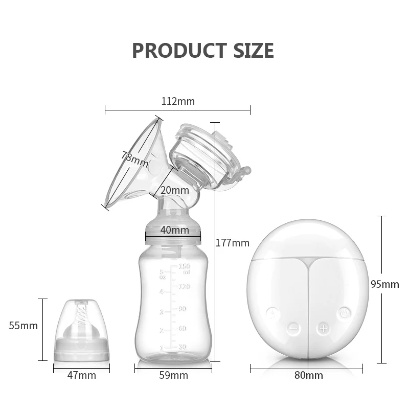 Extractor de leche doble eléctrico, extractor de leche sin BPA, USB, con almohadillas de lactancia y juego de regalo de almacenamiento