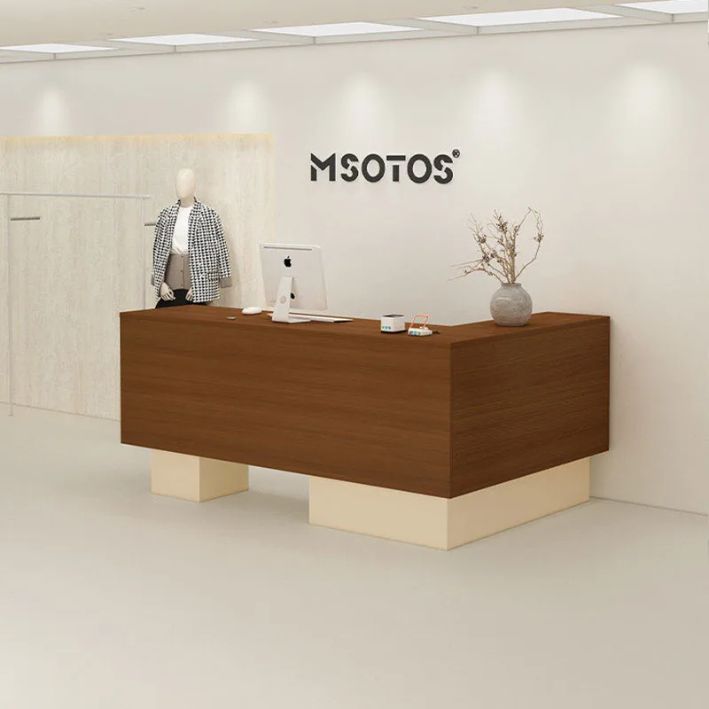 Customized Luxury Desk Table Classic Versatile Unique Design Reception Desk Simple Trendy Empfangs Theke Office Furniture