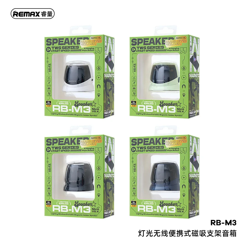 Remax Popular Altavoz Pequeño Bluetooth, Altavoz de Luz Magnética Portátil con Soporte Escritorio Hogar