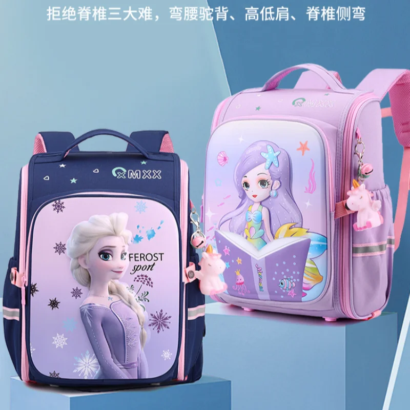 Disney Frozen Princess Elsa Ridge Hard Shell Space Student School Bag Girls Cute Large Capacity Breathable Backpack