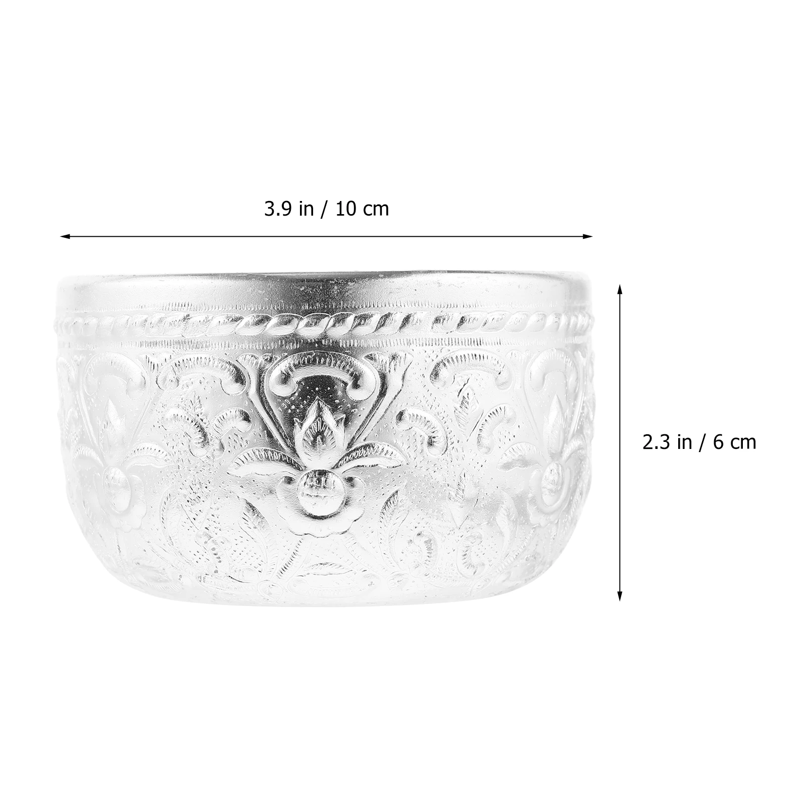 

Tin 10CM Thai Style Carved Essential Rice Oil Essential Serving Oil Spa Water Bowl Fruit Bowl Storage Container